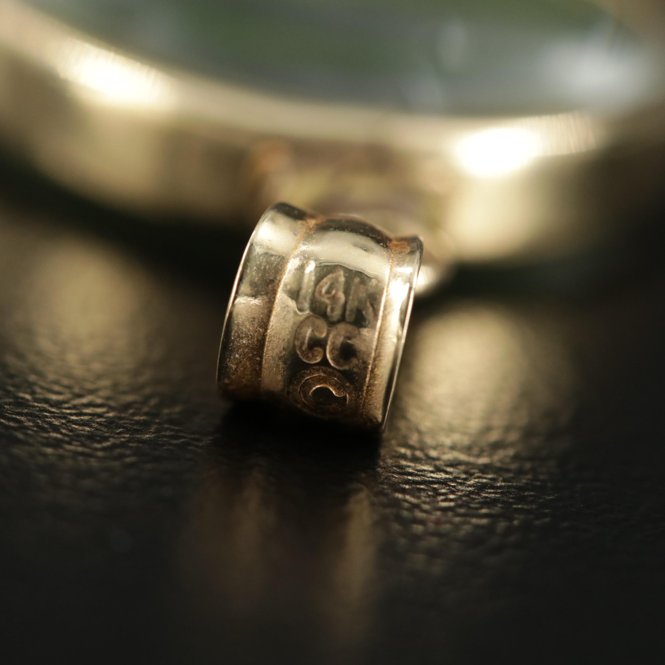 14K Yellow Gold Encased Four Leaf Clover Pendant