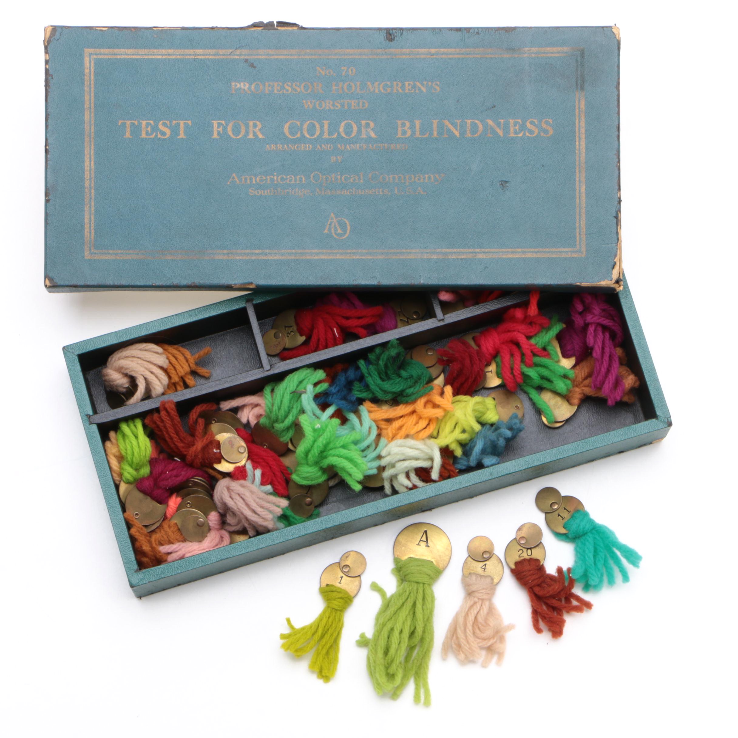 Antique American Optical Co. Professor Holmgren Worsted Test for Color Blindness
