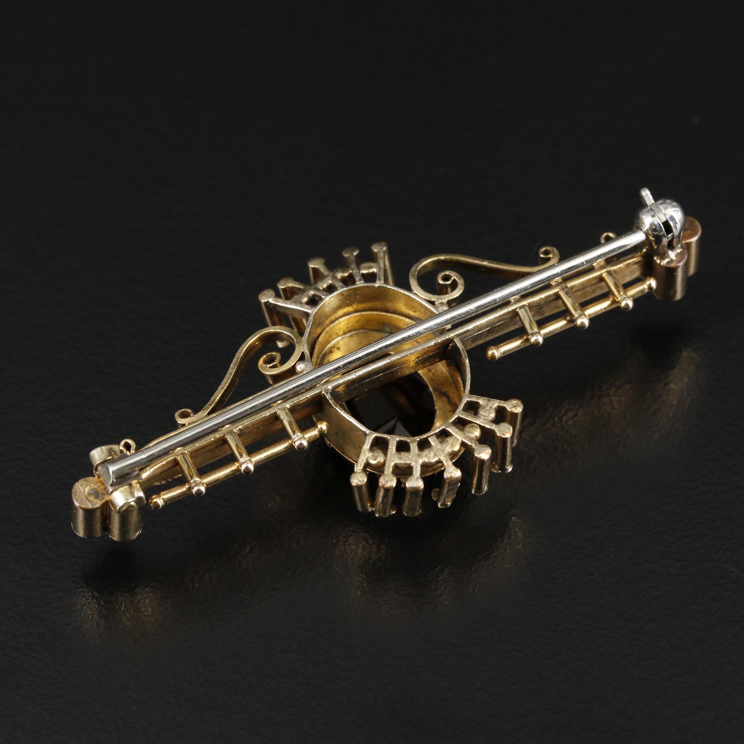 Mid-Victorian Red Glass Dangle Earrings and Bar Brooch