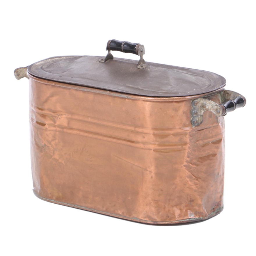 Lidded Copper Boiler Pot