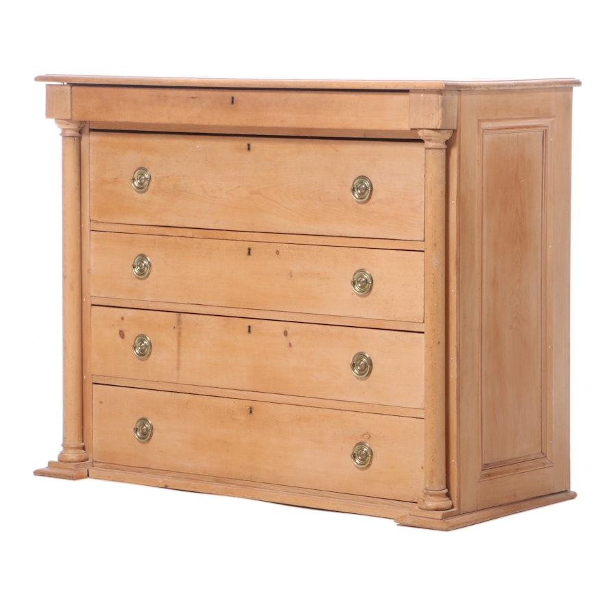 Victorian Stripped Pine Chest of Drawers, 19th Century