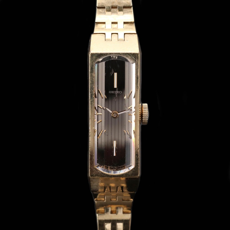 Vintage Seiko Gold Tone Stem Wind Wristwatch