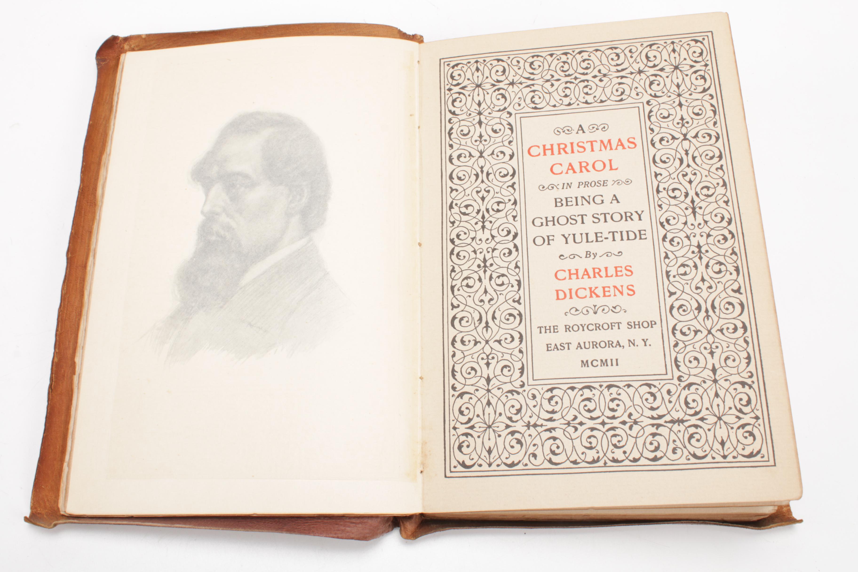 Leather Bound "A Christmas Carol" by Charles Dickens, 1902