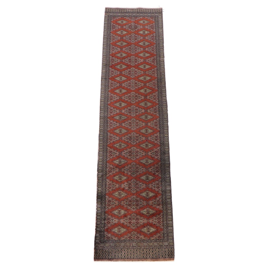 Hand-Knotted Pakistani Bokhara Carpet Runner