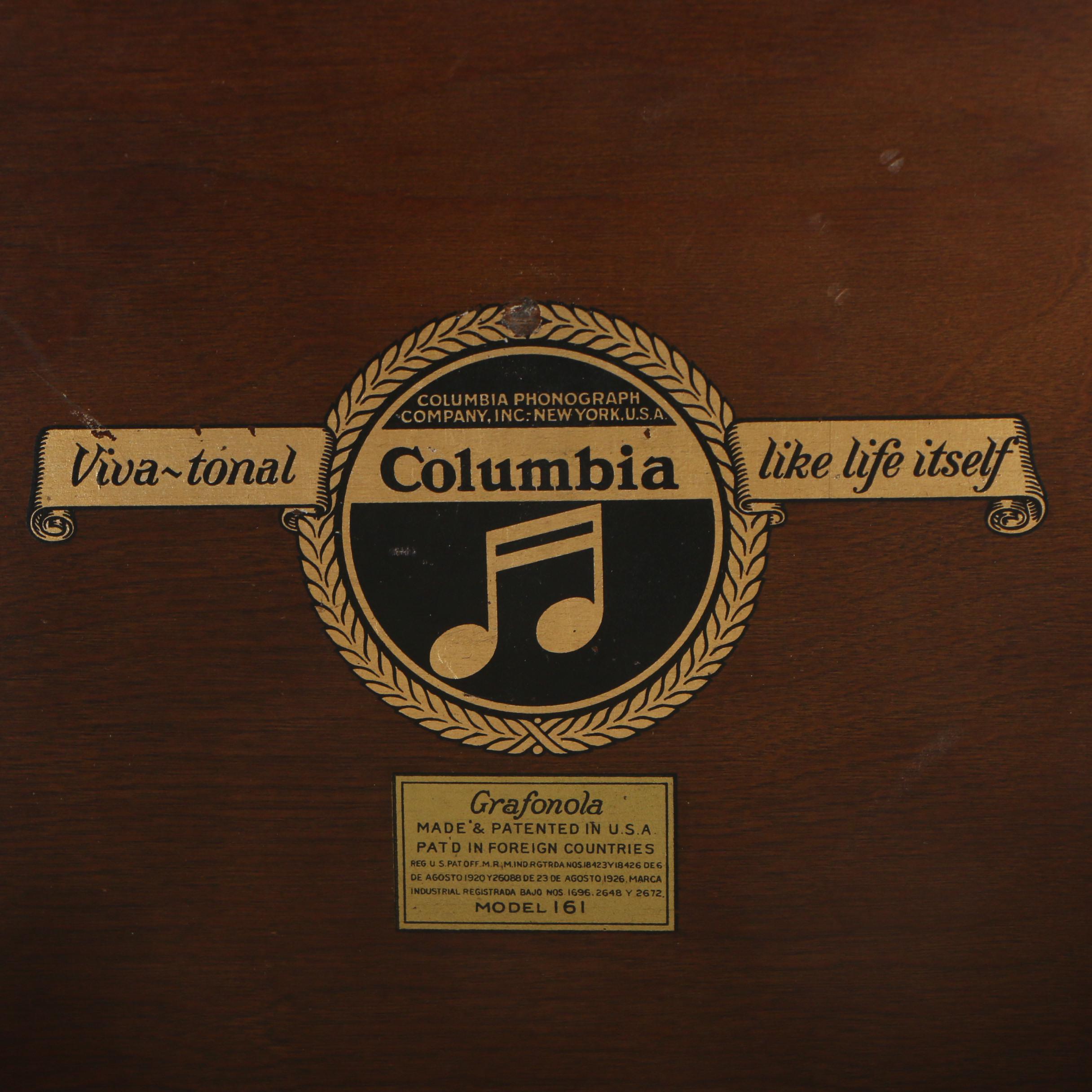 Columbia Grafonola Model 161 Portable Record Player, 1920s