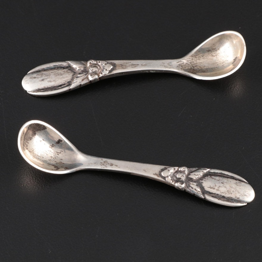 Evald J. Nielsen of Copenhagen 830 Silver Salt Spoons, 1910–1981