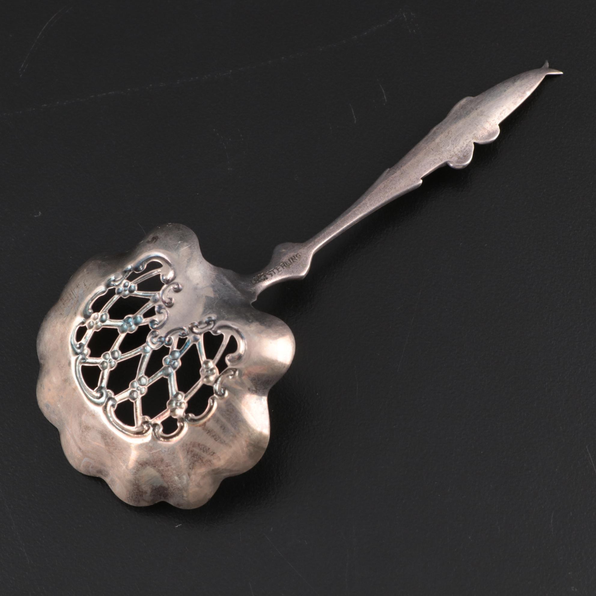 Whiting Mfg. Co. Sterling Silver Pierced Bonbon Spoon, Early/Mid 20th Century