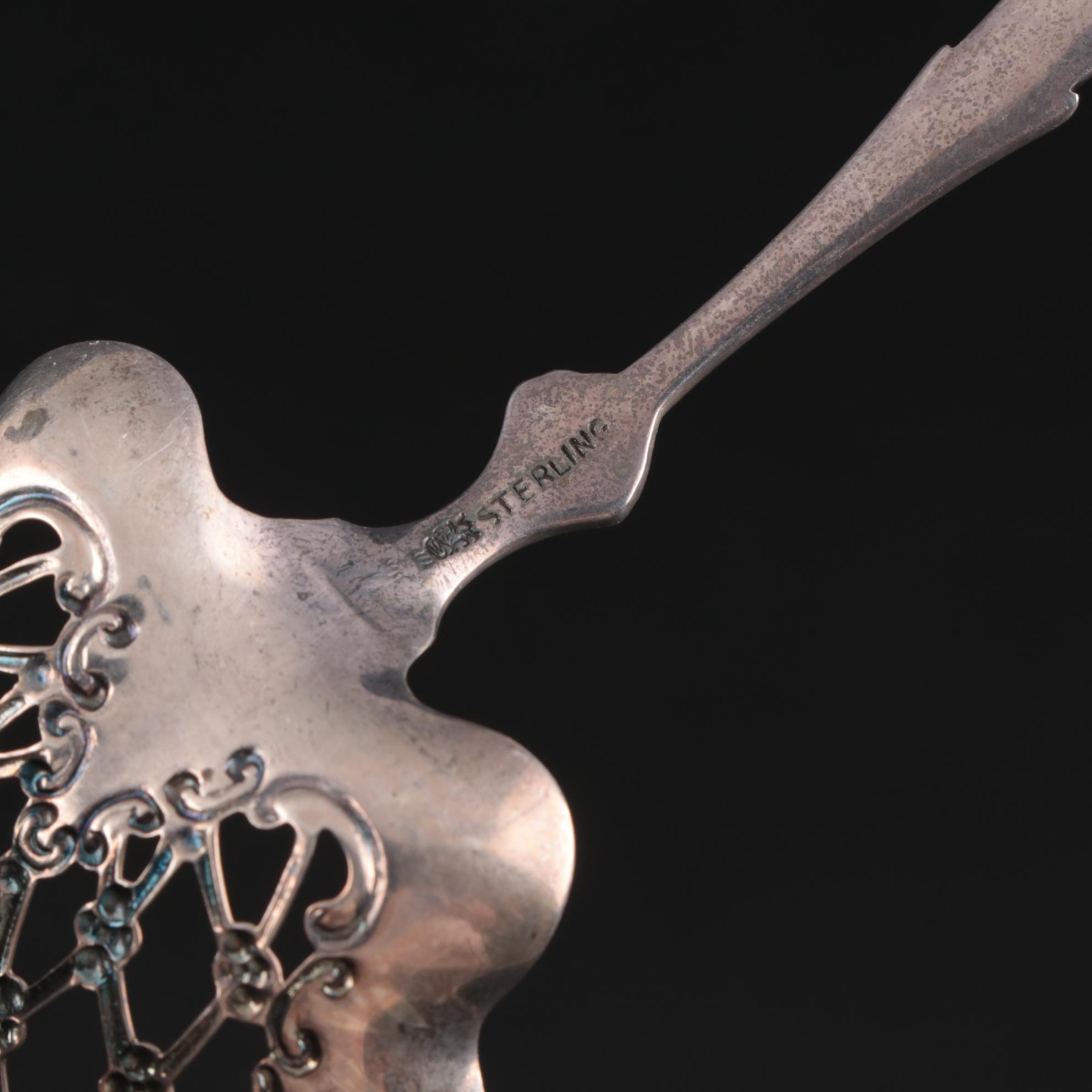 Whiting Mfg. Co. Sterling Silver Pierced Bonbon Spoon, Early/Mid 20th Century