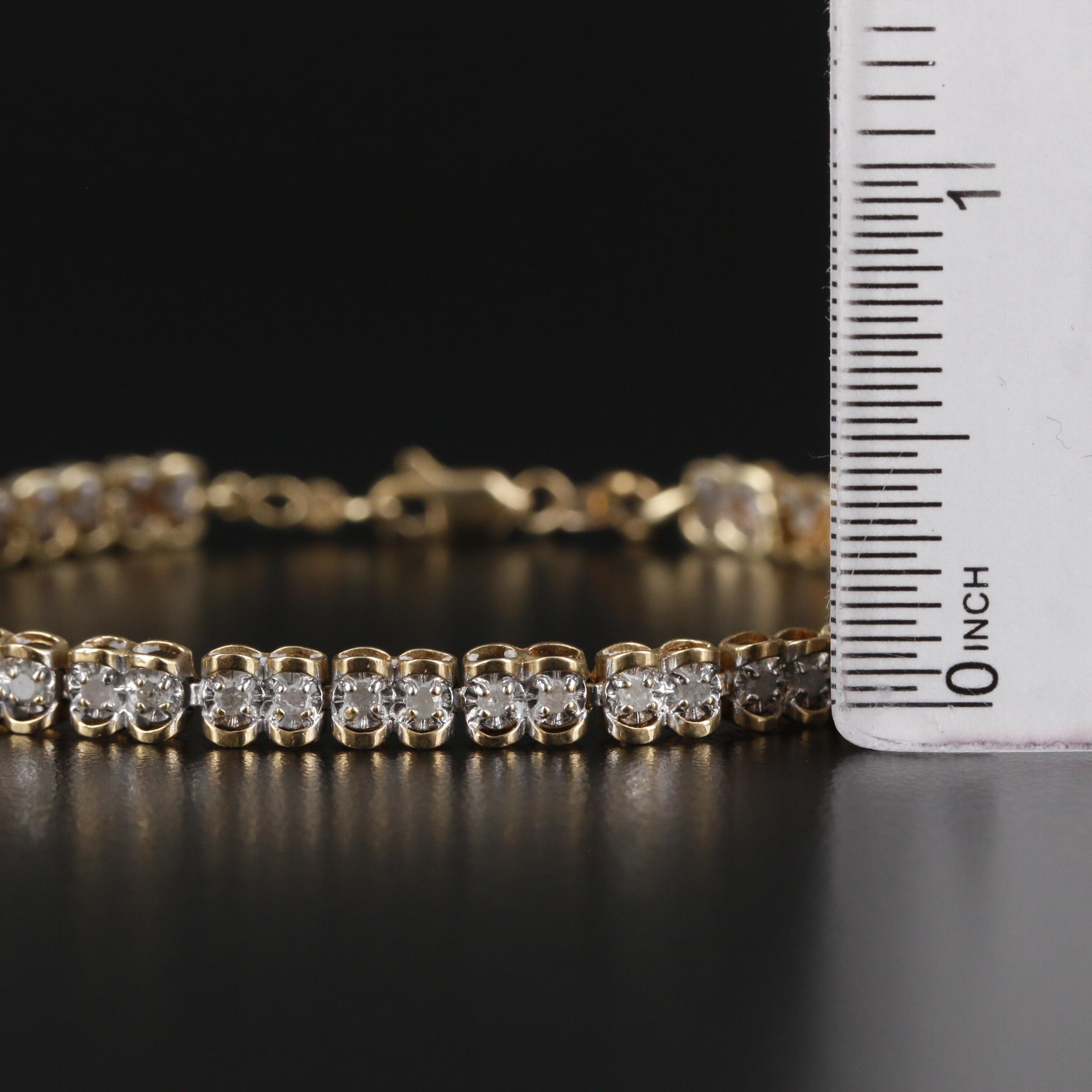 10K Yellow Gold 1.04 CTW Diamond Line Bracelet