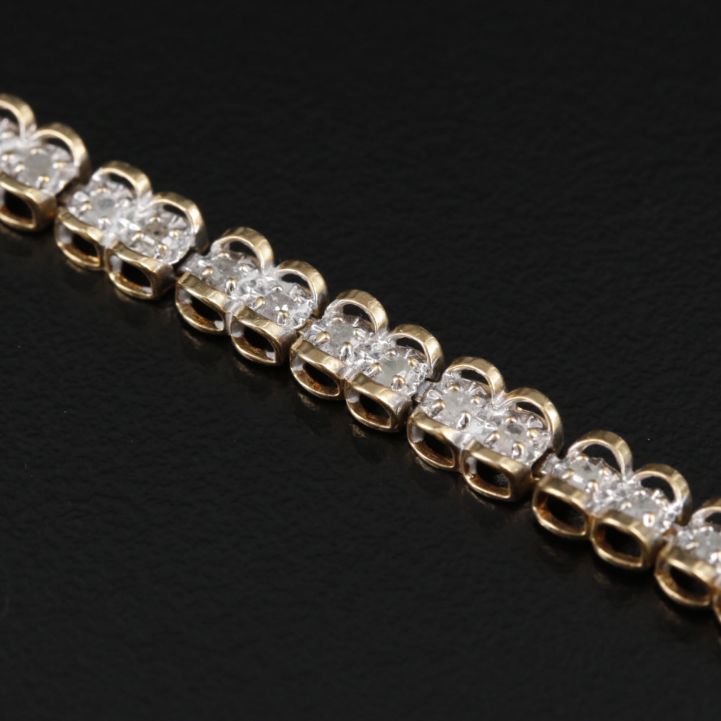 10K Yellow Gold 1.04 CTW Diamond Line Bracelet