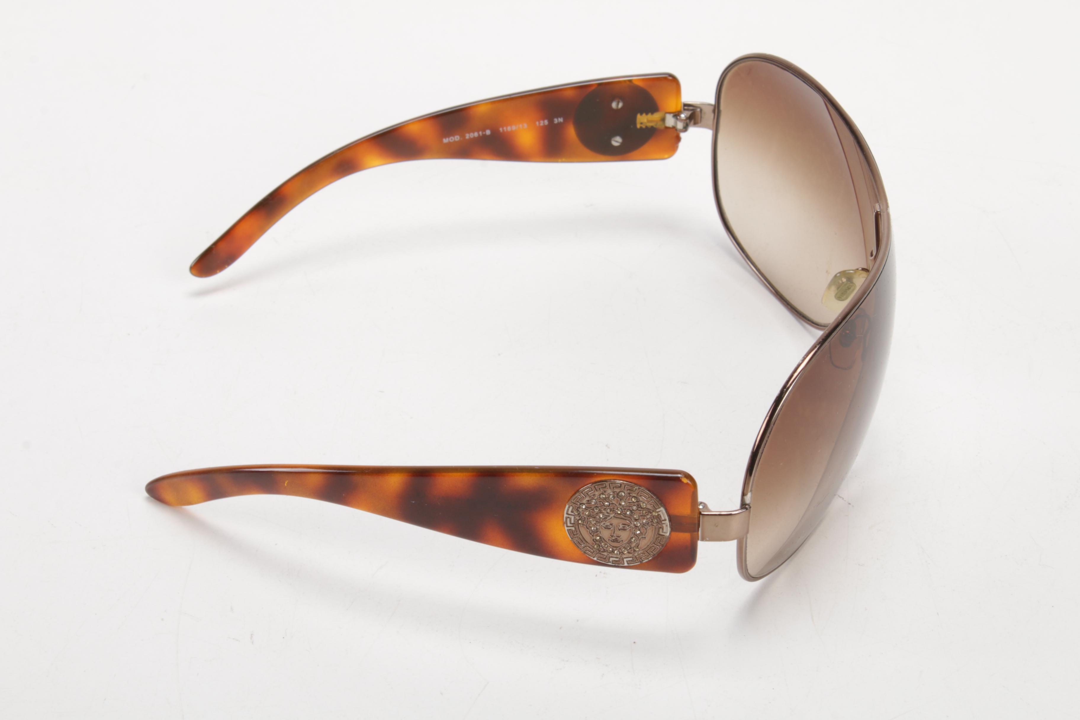 Versace 2061-B Shield Medusa Logo Sunglasses with Case