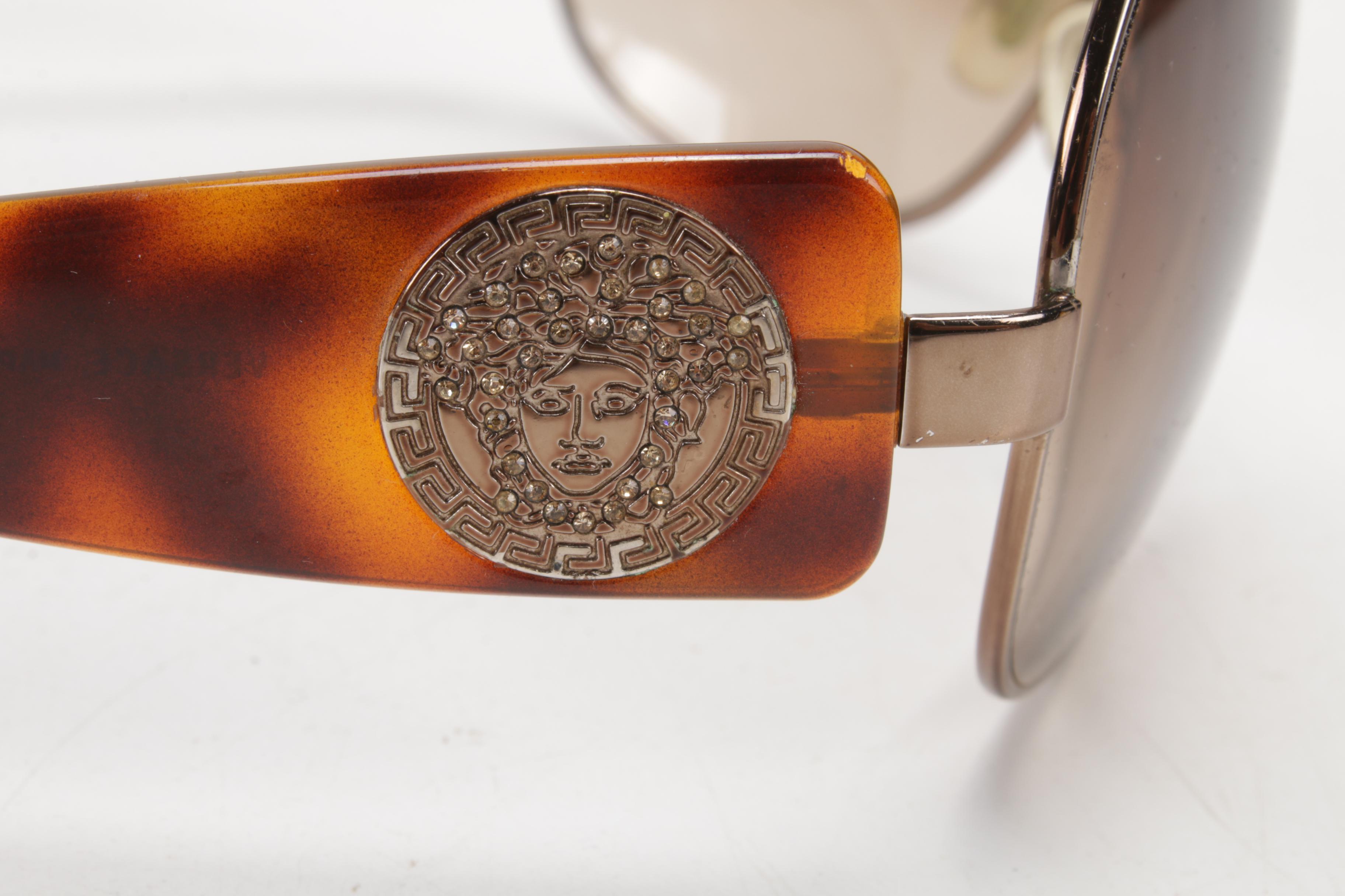 Versace 2061-B Shield Medusa Logo Sunglasses with Case