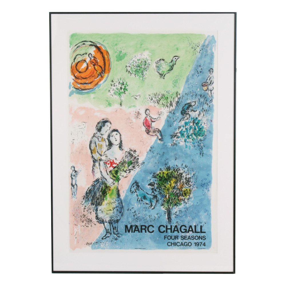 Marc Chagall Lithograph Poster "The Four Seasons", 1974