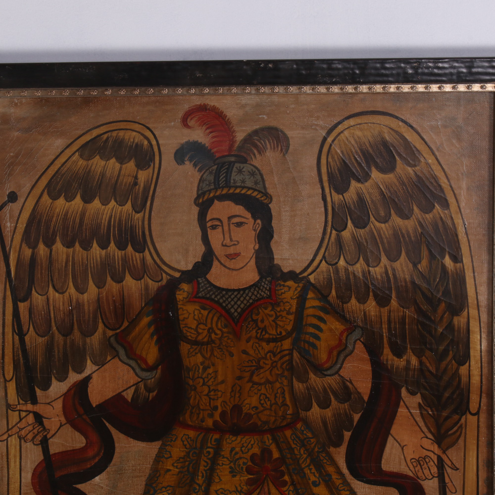 Juan Miguel Jaimes Cuzco School Oil Painting of Archangel Michael