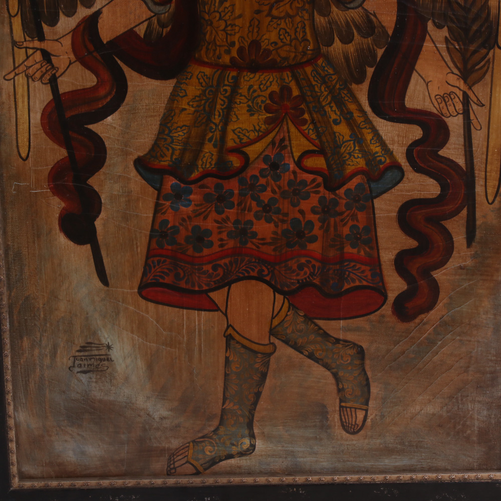 Juan Miguel Jaimes Cuzco School Oil Painting of Archangel Michael