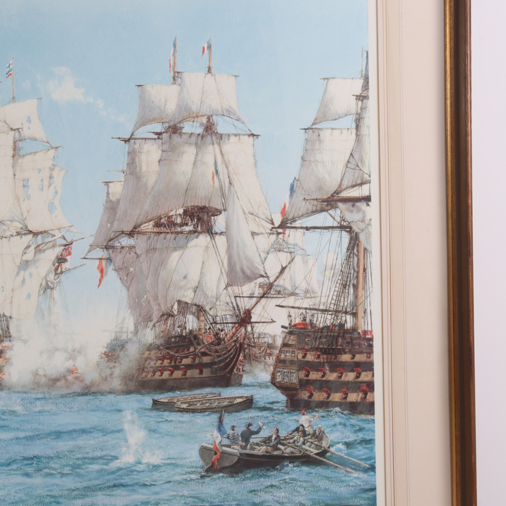 Montague Dawson Offset Lithograph "The Battle of Trafalgar", 1972