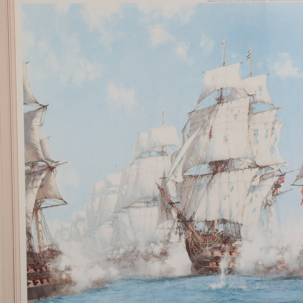 Montague Dawson Offset Lithograph "The Battle of Trafalgar", 1972
