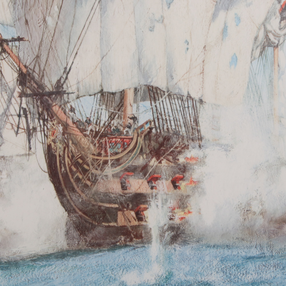 Montague Dawson Offset Lithograph "The Battle of Trafalgar", 1972