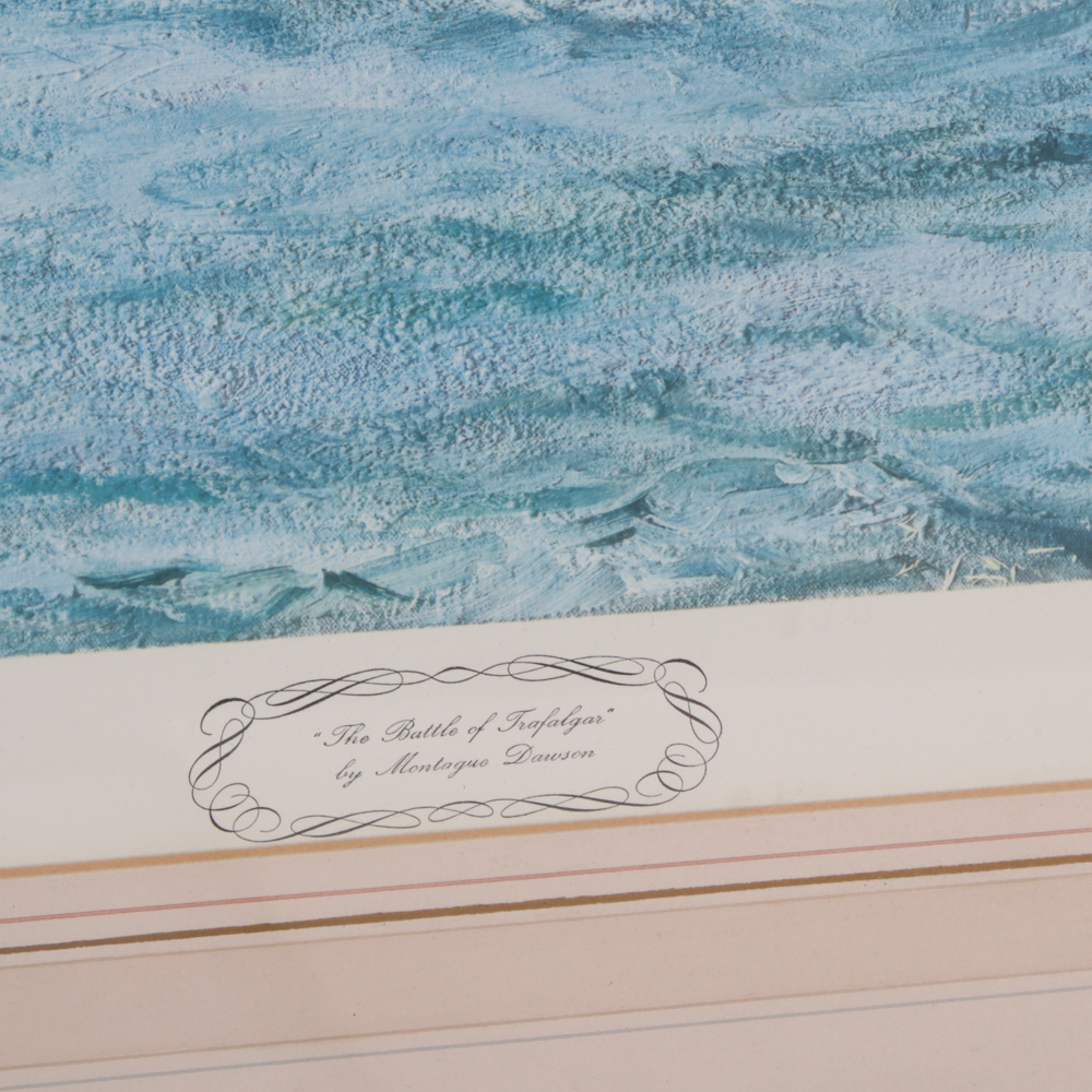 Montague Dawson Offset Lithograph "The Battle of Trafalgar", 1972