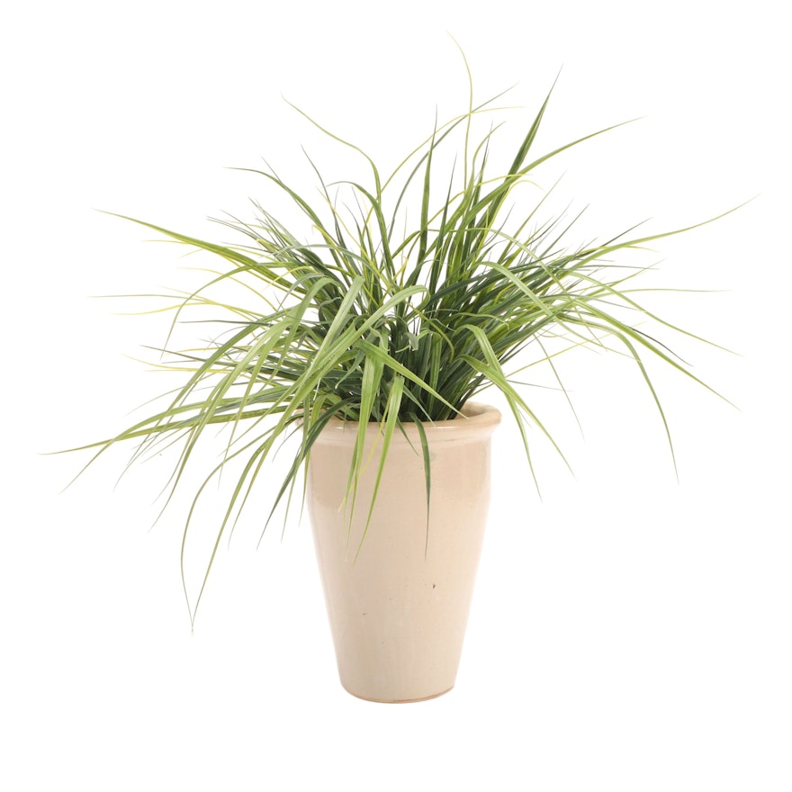 Ceramic Vase with Artificial Grasses