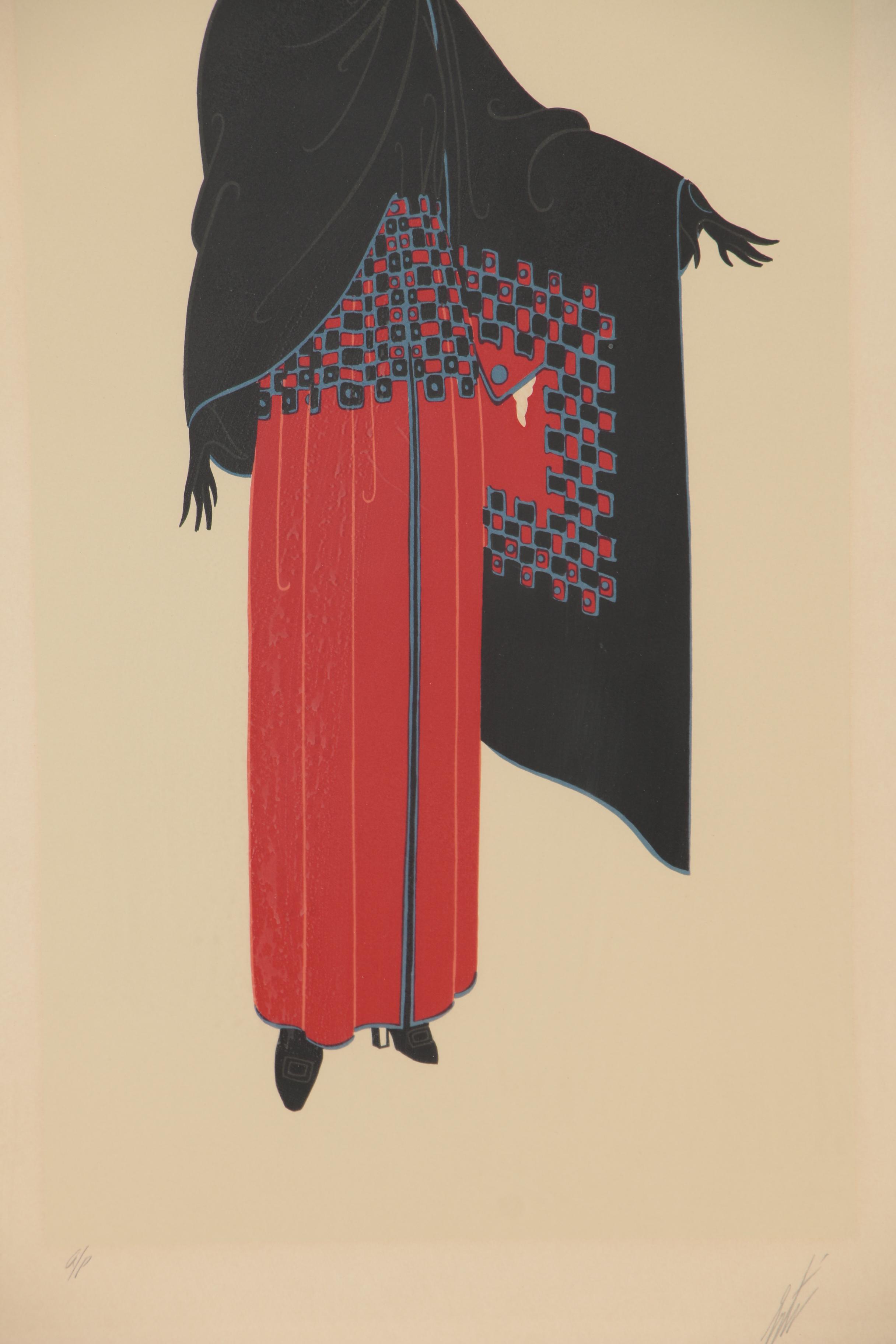 Erte Lithograph "Zaza", 1975