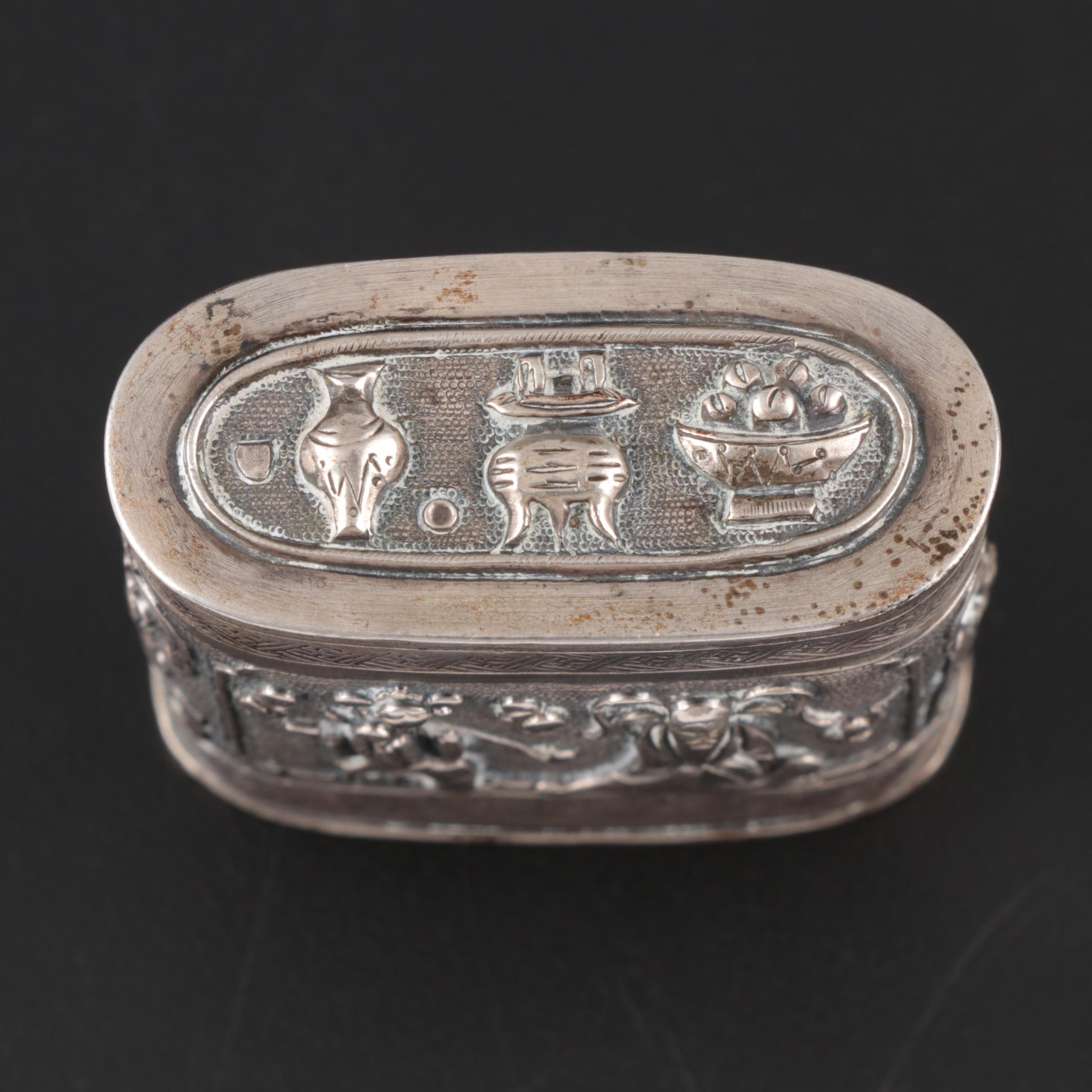 Chinese Silver Opium Box, 19th Century