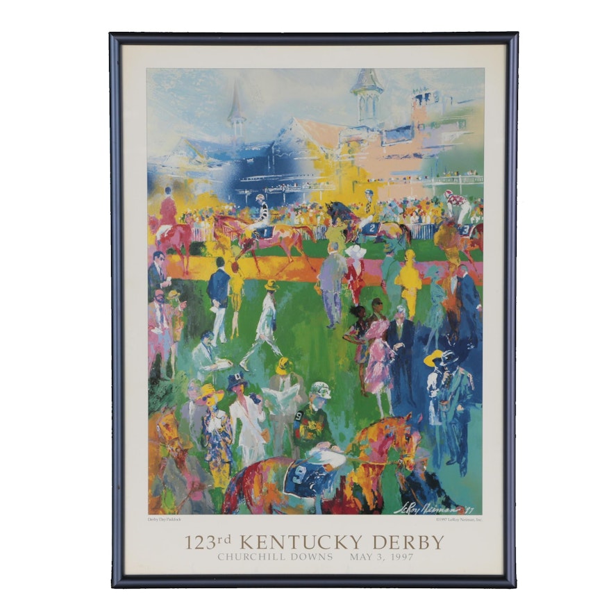 Offset Lithograph after LeRoy Neiman "Derby Day Paddock"