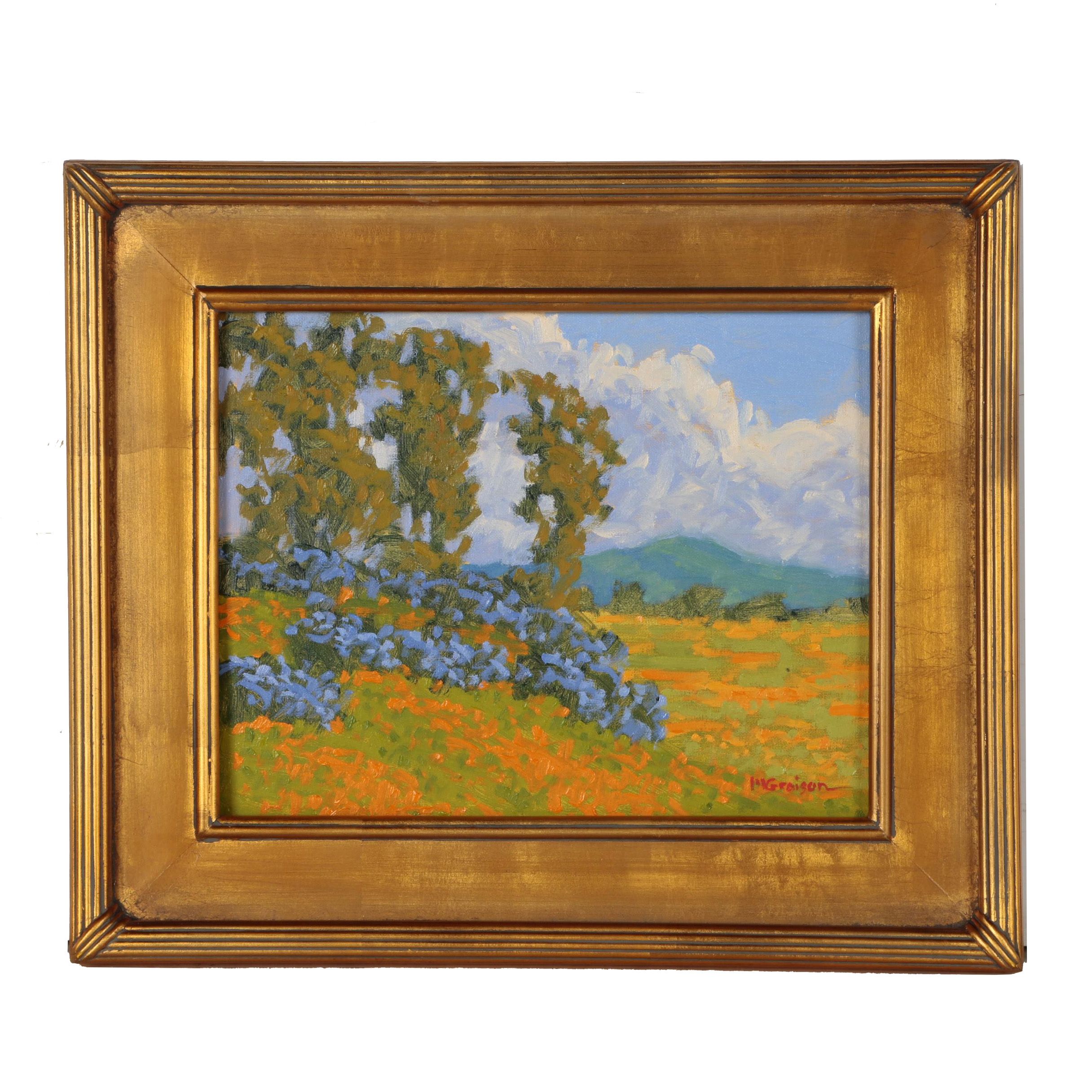 Marc A. Graison California Impressionist Oil Painting "Hillside Bloom"