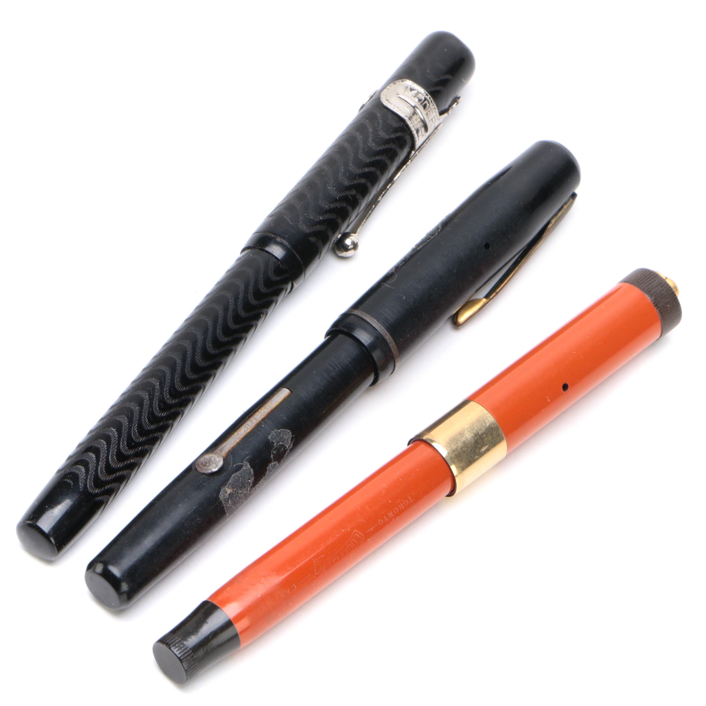 Parker Lady Duofold Lucky Curve Fountain Pen with other Pens