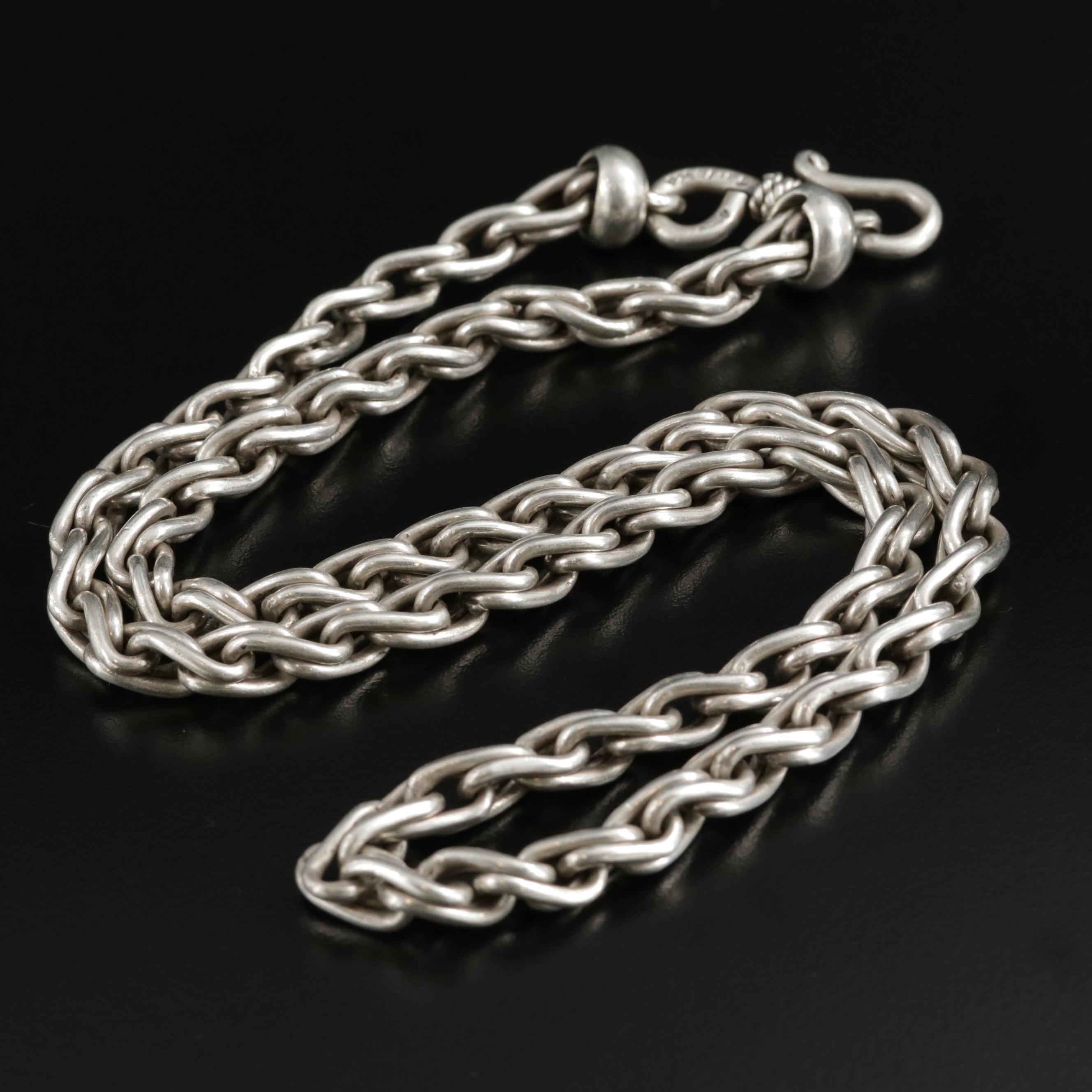 Sterling Silver Fancy Link Chain Necklace