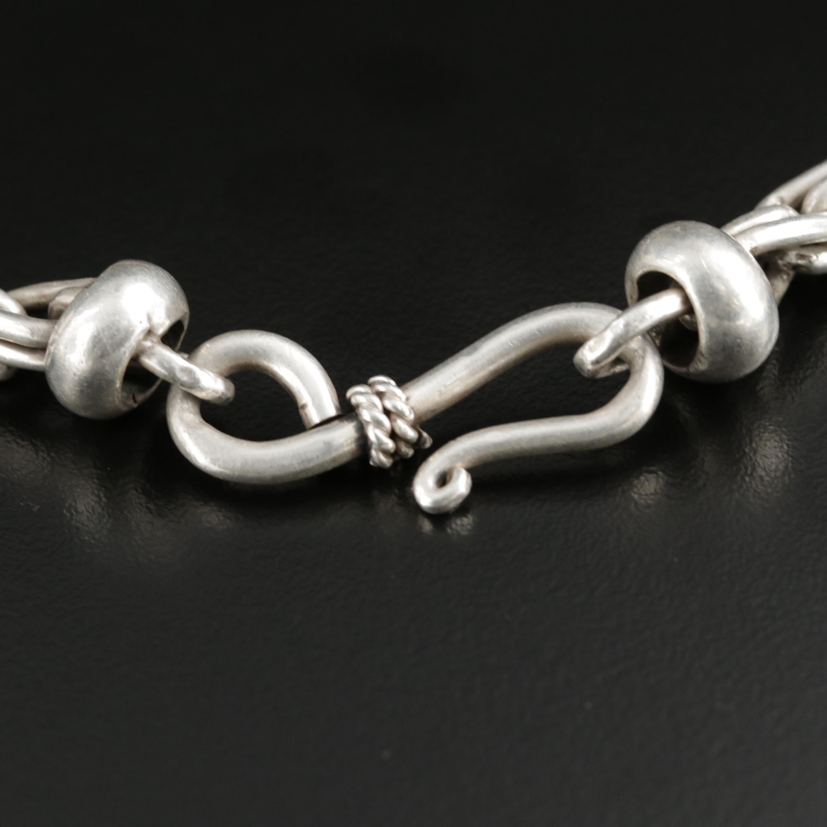 Sterling Silver Fancy Link Chain Necklace