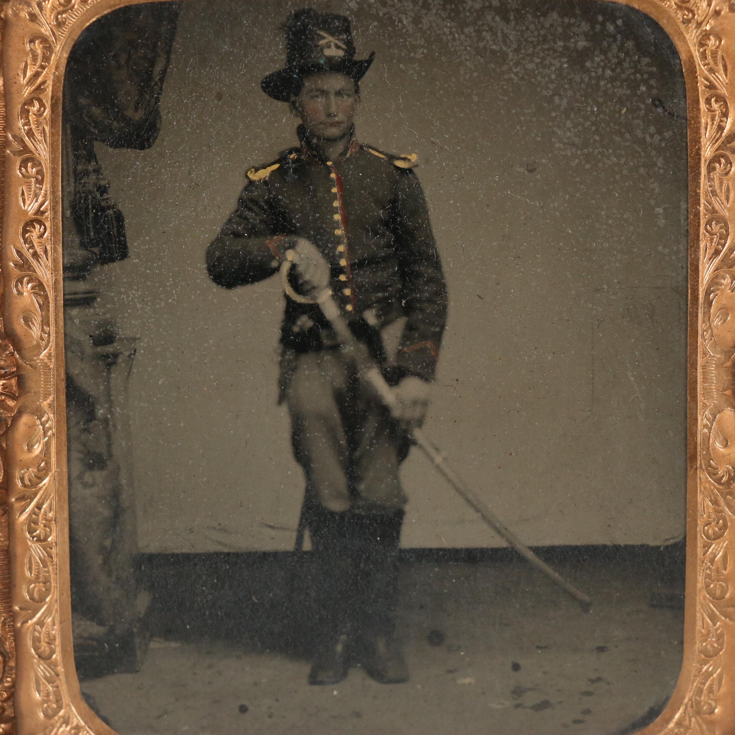 Civil War Tintype Portrait Photograph of a Union Artillery Sergeant