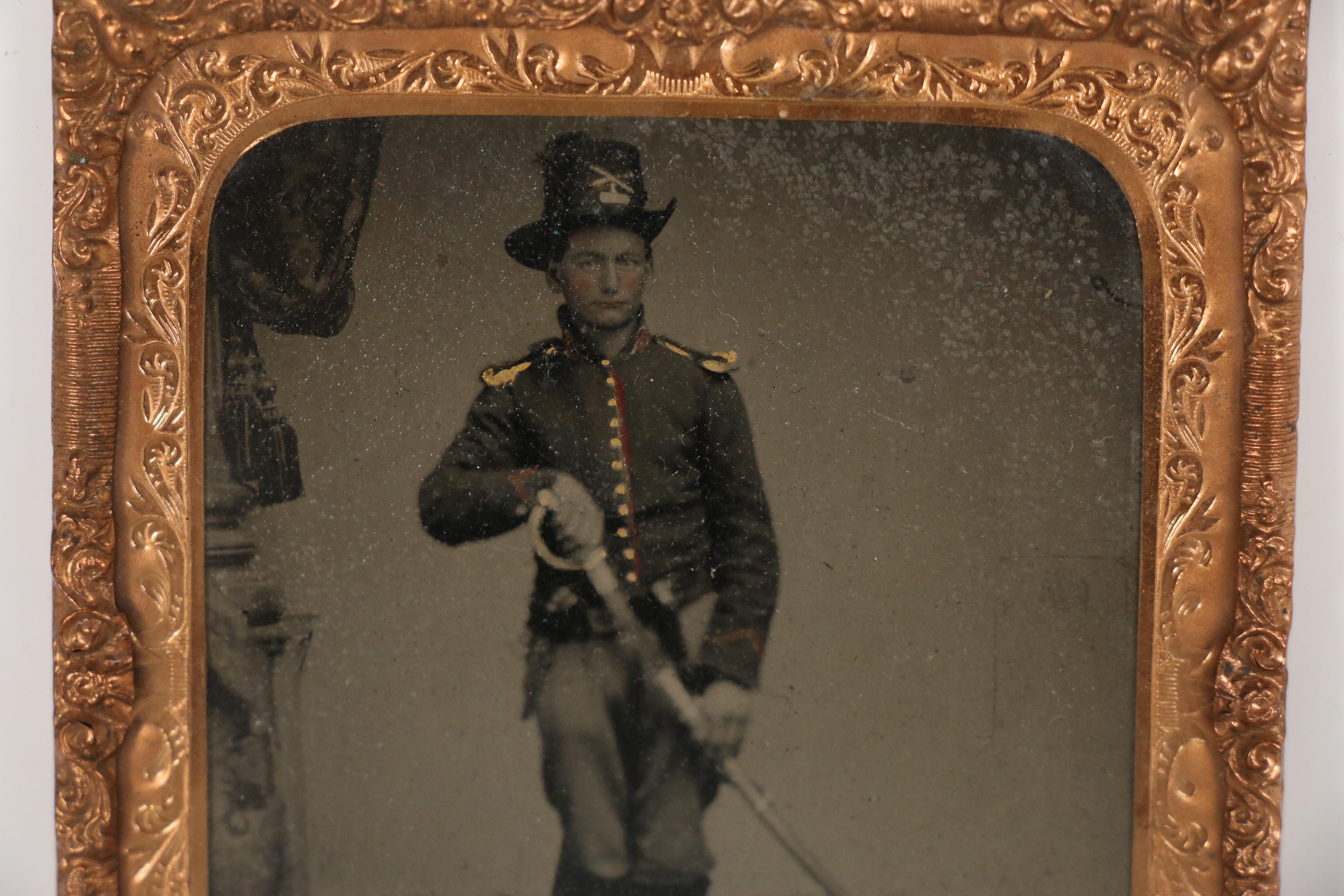 Civil War Tintype Portrait Photograph of a Union Artillery Sergeant
