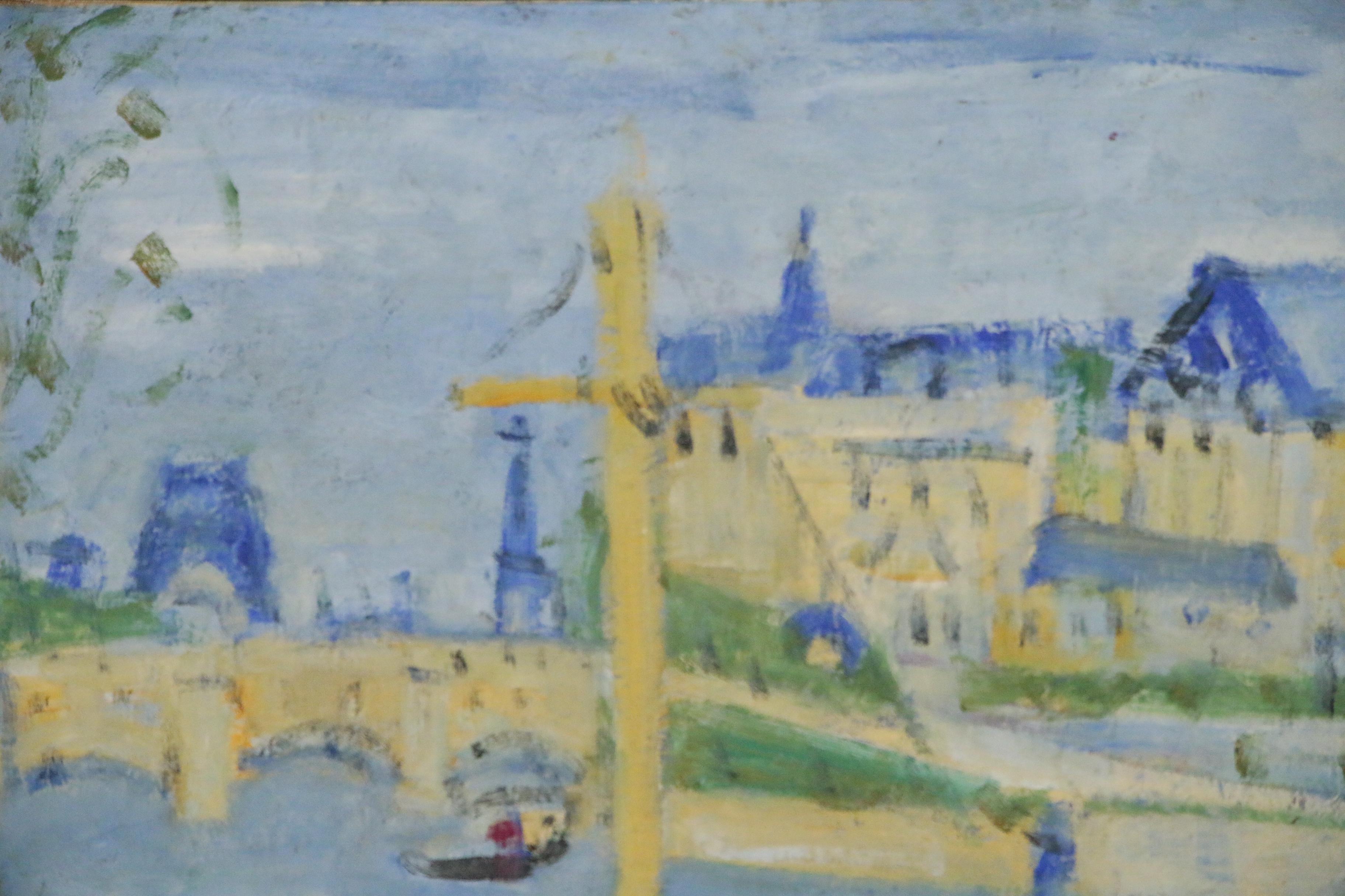 Paul Crotto Post Impressionist Harbor Scene Oil Painting