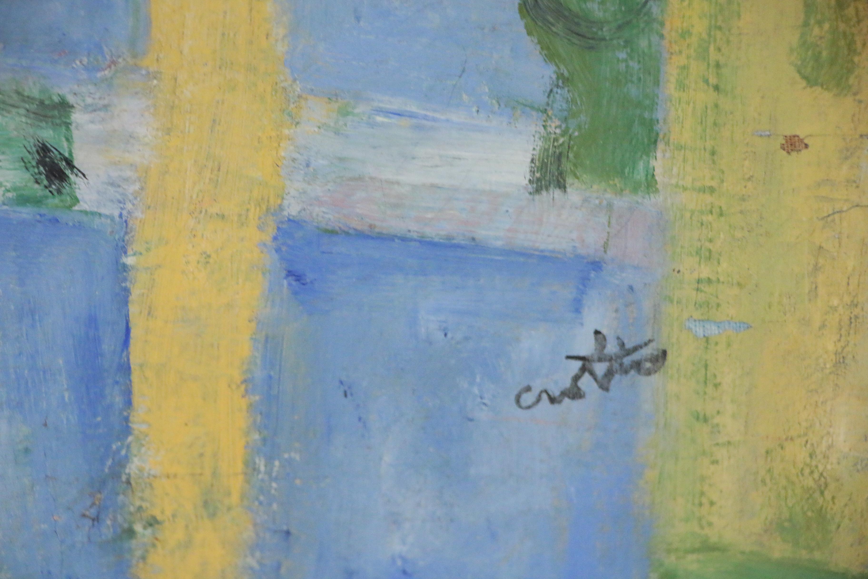 Paul Crotto Post Impressionist Harbor Scene Oil Painting