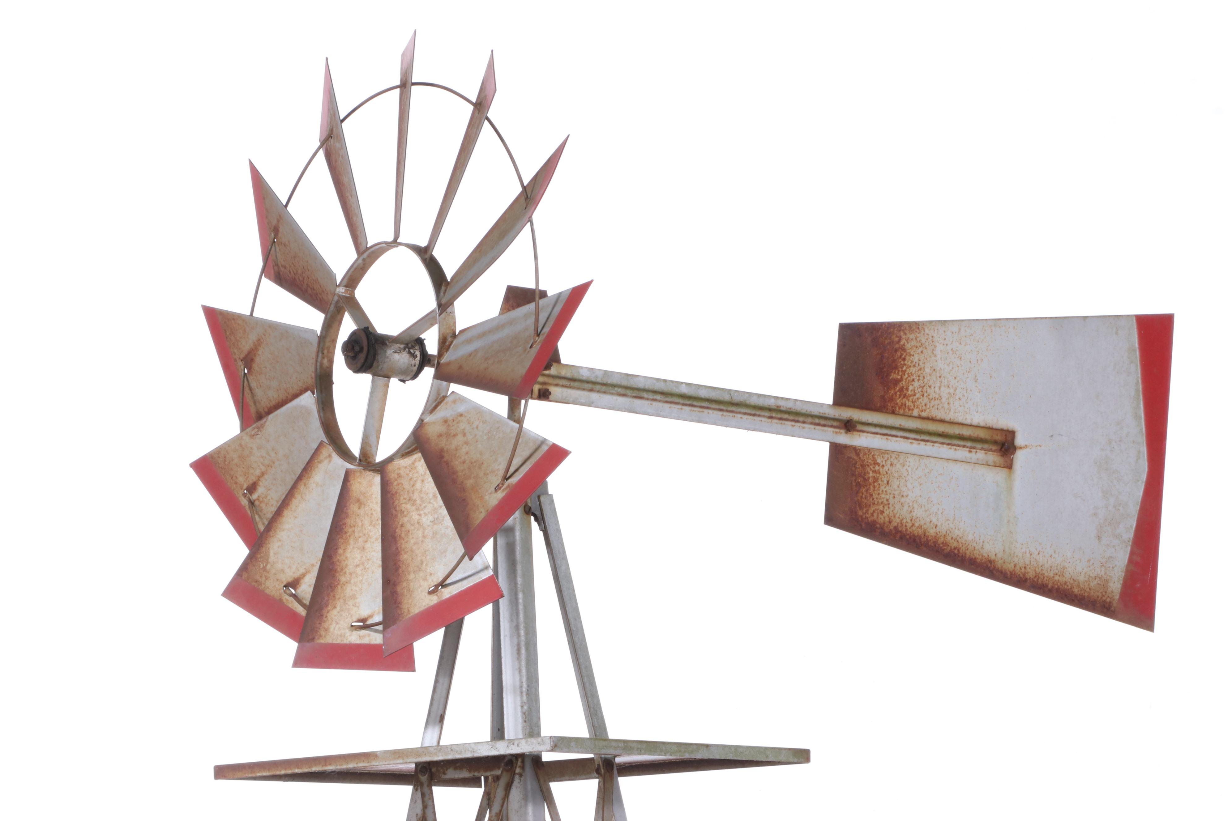 Galvanized Metal Windmill, Mid 20th Century