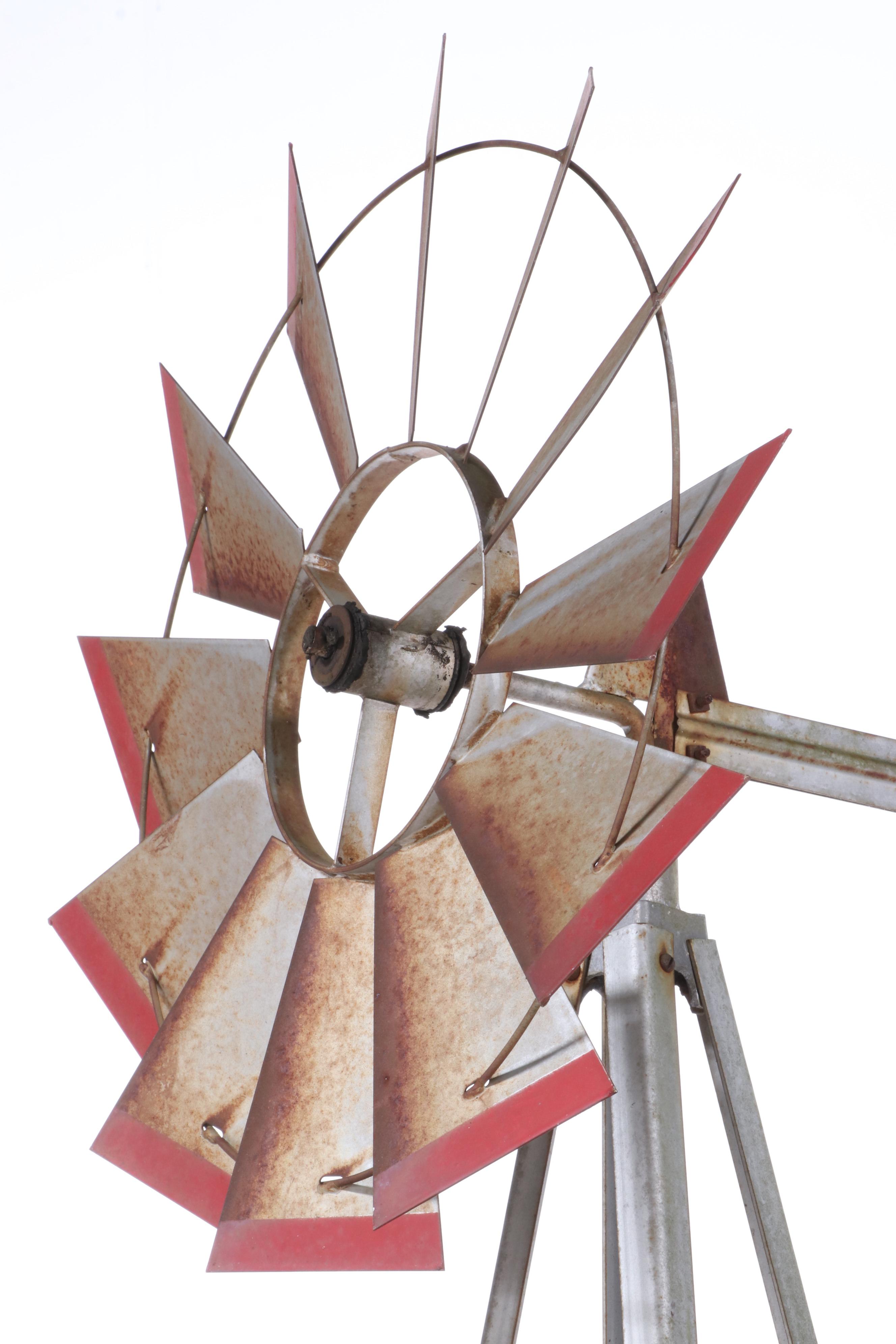 Galvanized Metal Windmill, Mid 20th Century