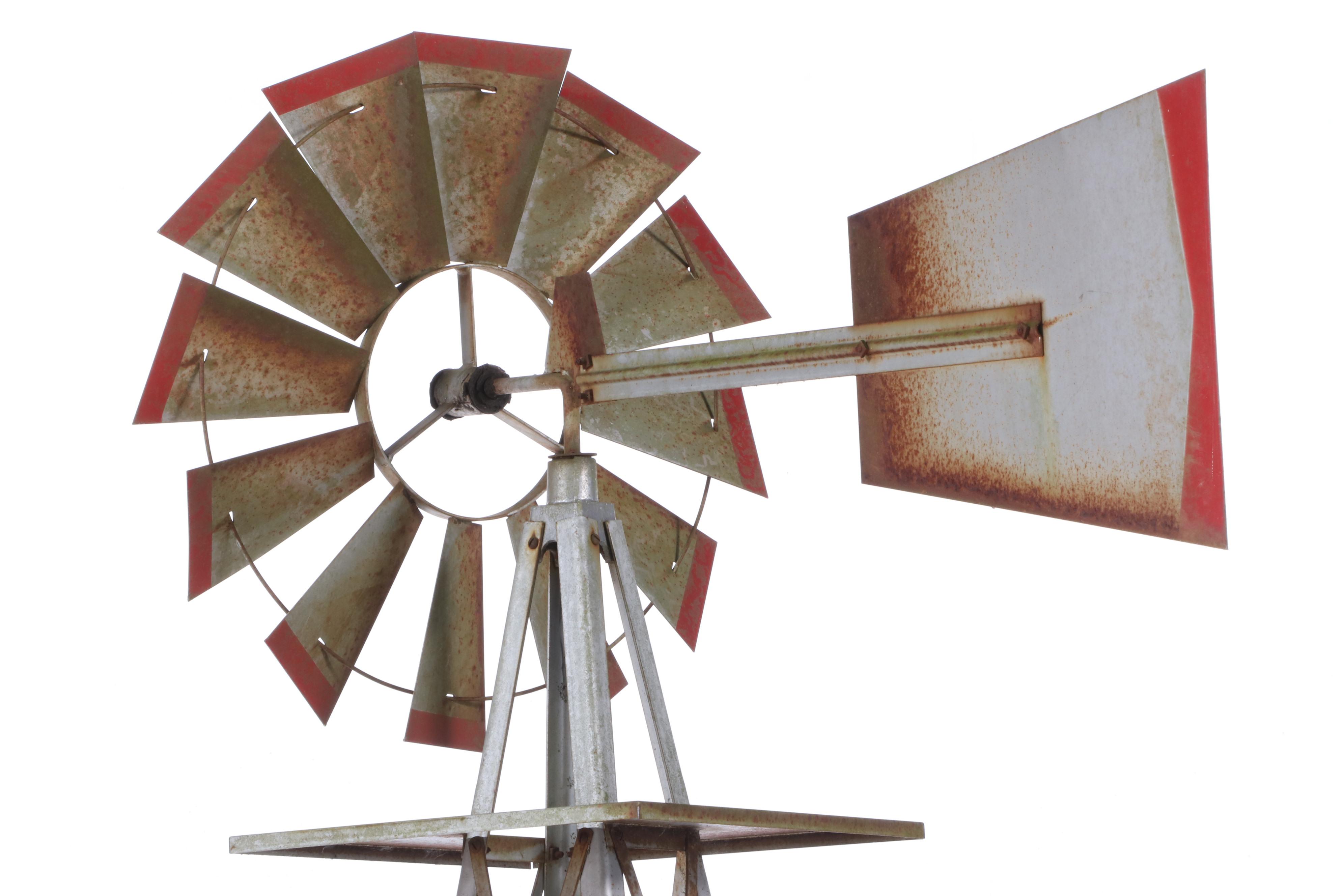 Galvanized Metal Windmill, Mid 20th Century
