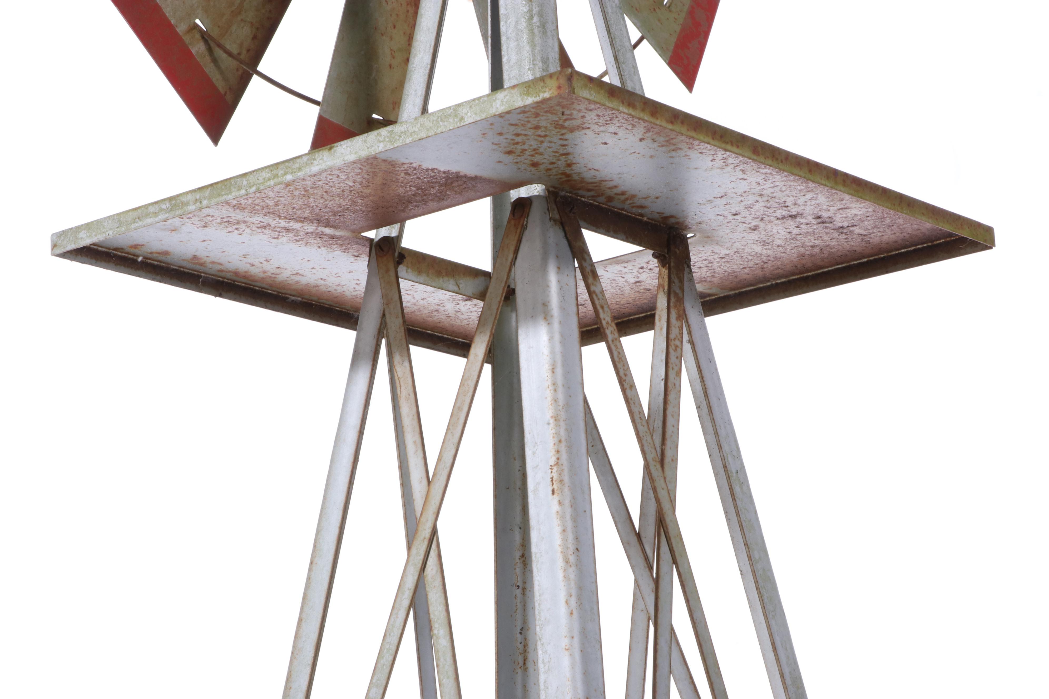 Galvanized Metal Windmill, Mid 20th Century
