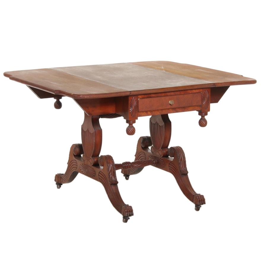 American Classical Drop-Leaf Breakfast Table, Mid-19th Century