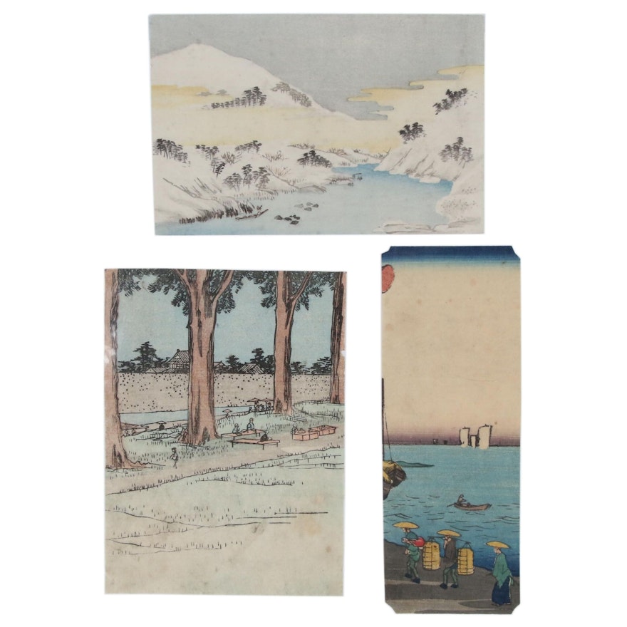 Miniature Ukiyo-e Woodblock Prints after Hiroshige