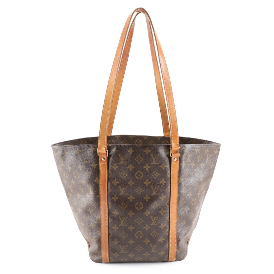 Louis Vuitton Sac Shopping Tote in Monogram Canvas and Leather