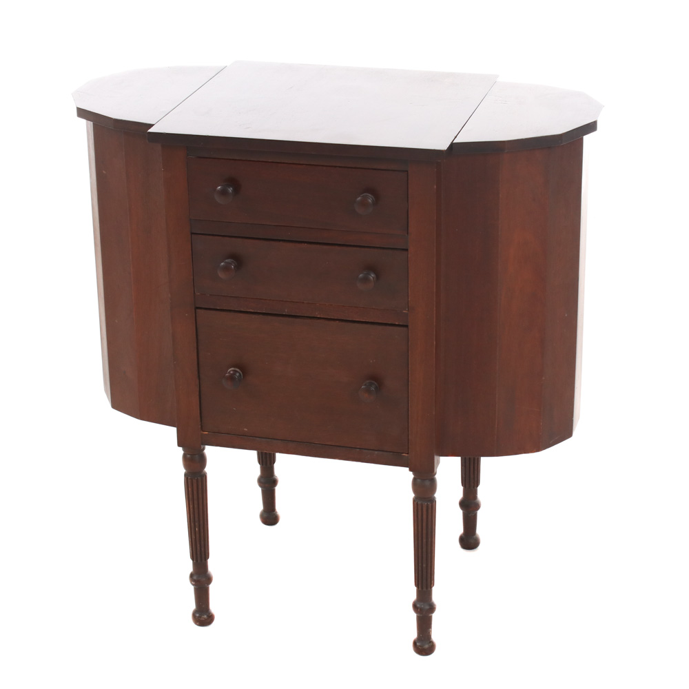Federal Style "Martha Washington" Mahogany Sewing Cabinet, Early 20th C.