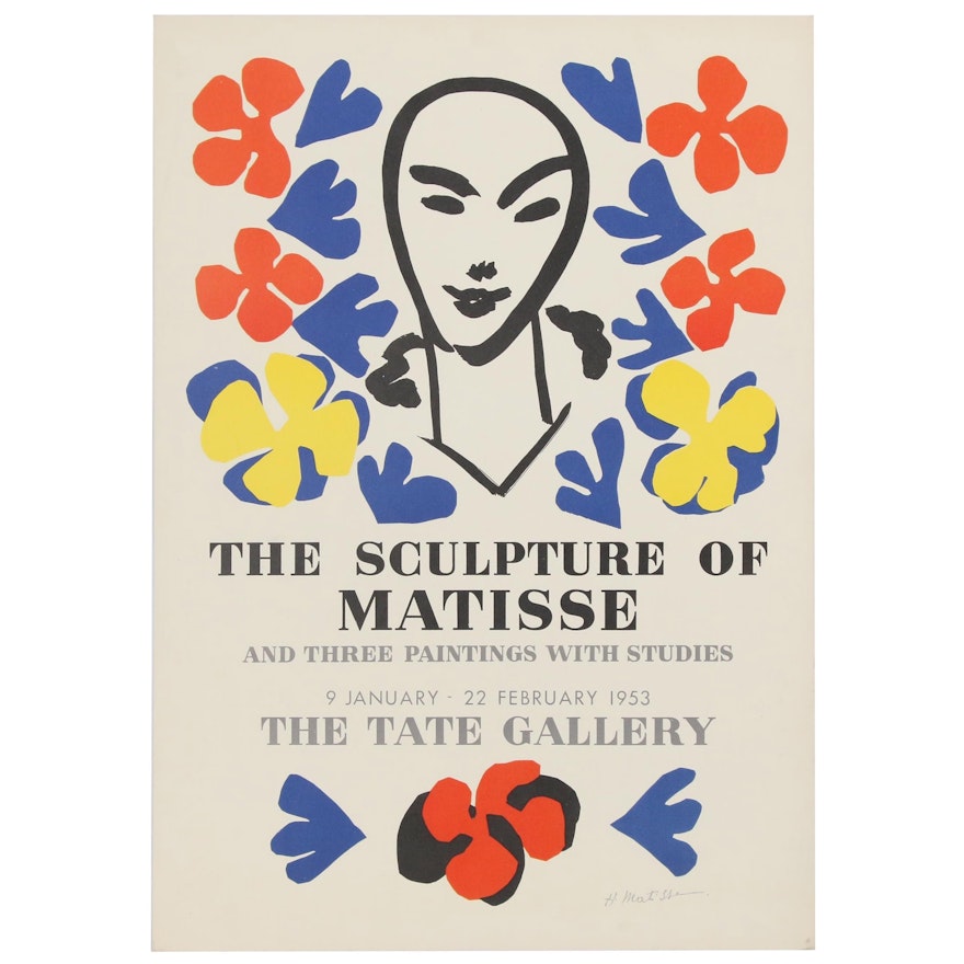 Henri Matisse Tate Gallery "The Sculpture of Matisse" Exhibition Poster, 1953