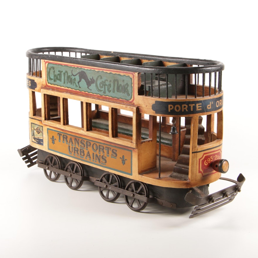 Painted Wood Parisian Trolley Car