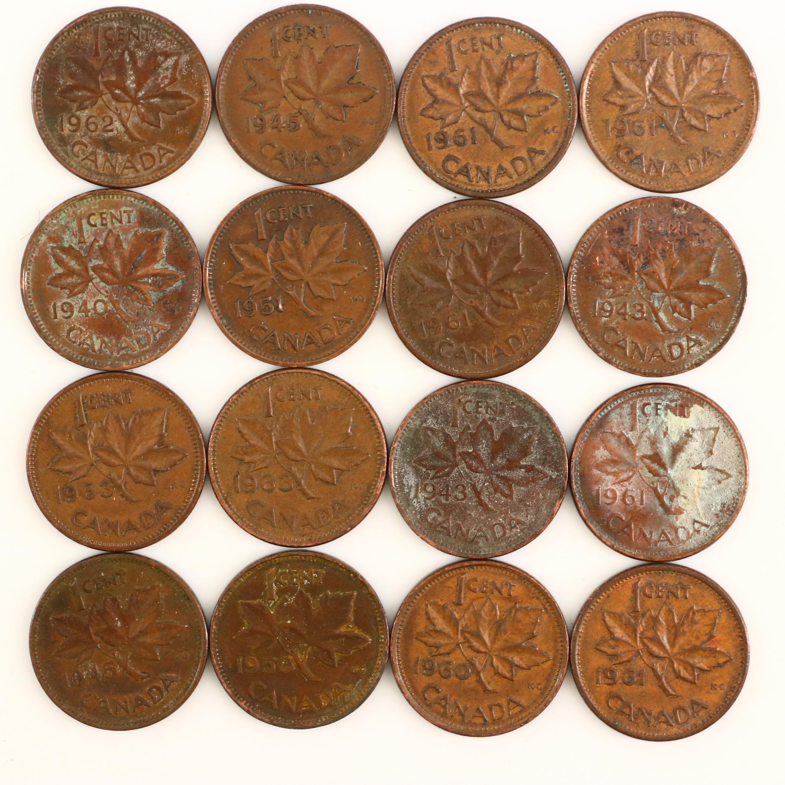 Approximately 880 Lincoln Wheat Cents, Plus Vintage Nickels and Canadian Coins