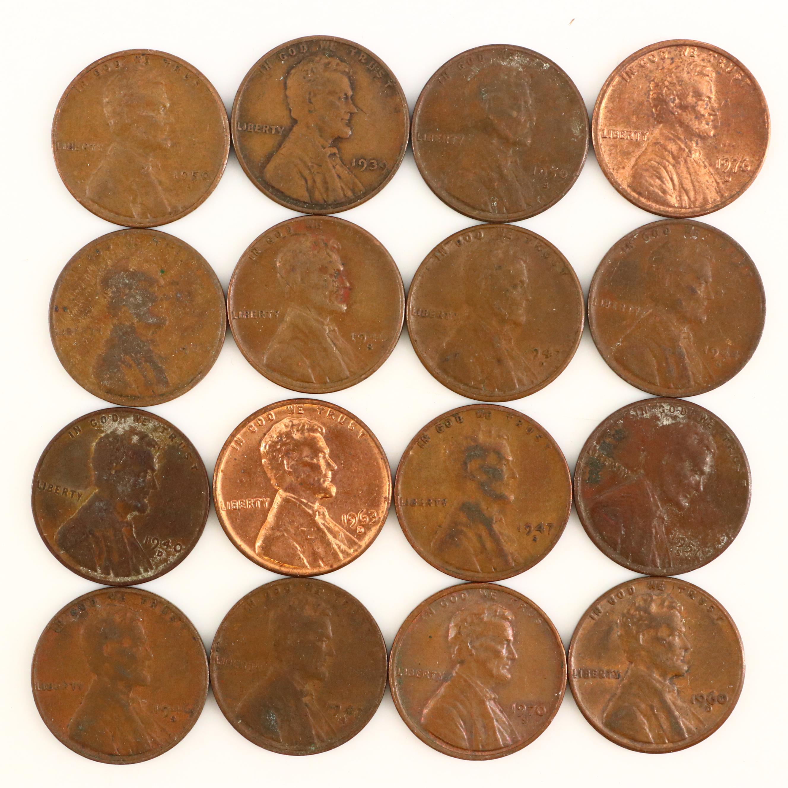 Approximately 880 Lincoln Wheat Cents, Plus Vintage Nickels and Canadian Coins