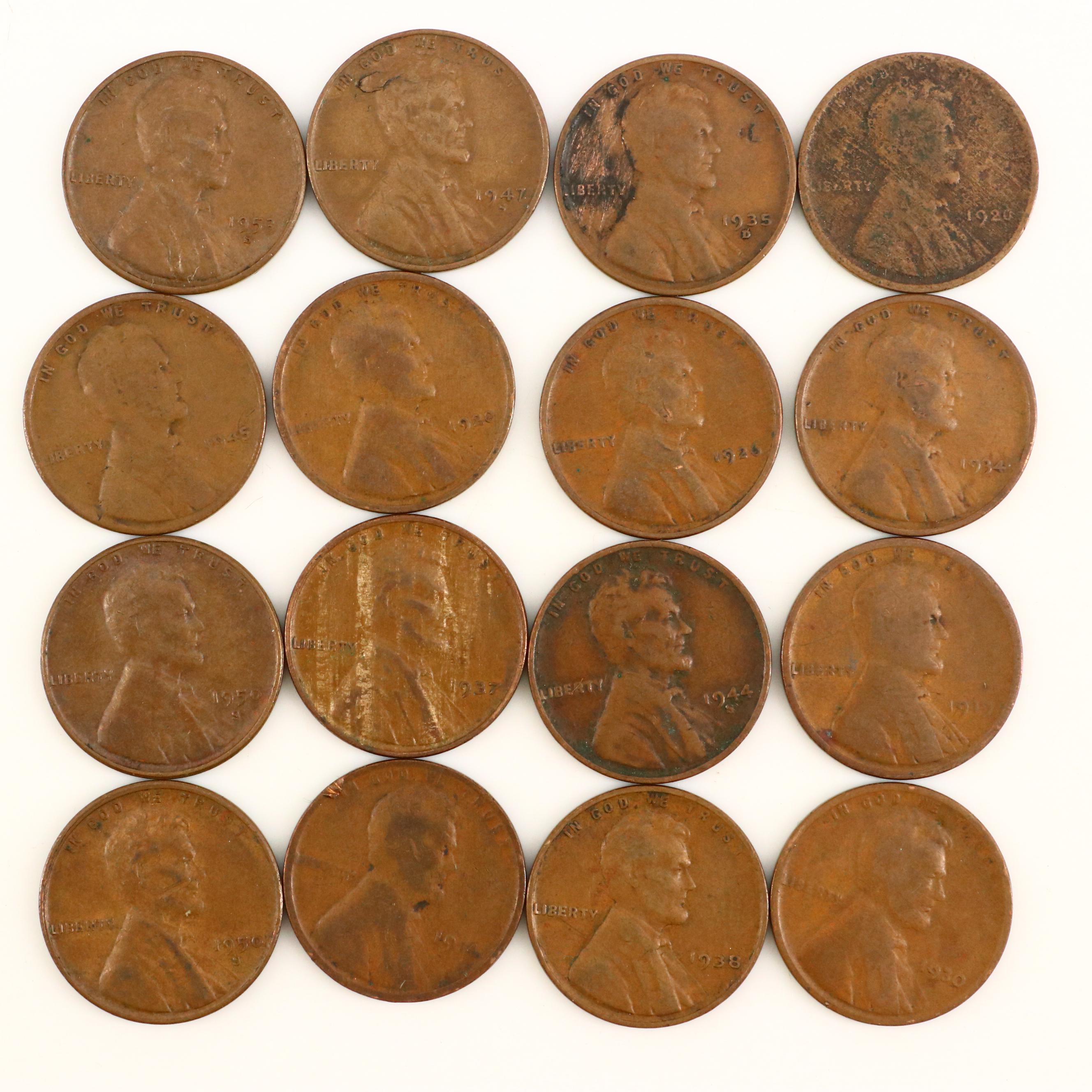 Approximately 880 Lincoln Wheat Cents, Plus Vintage Nickels and Canadian Coins