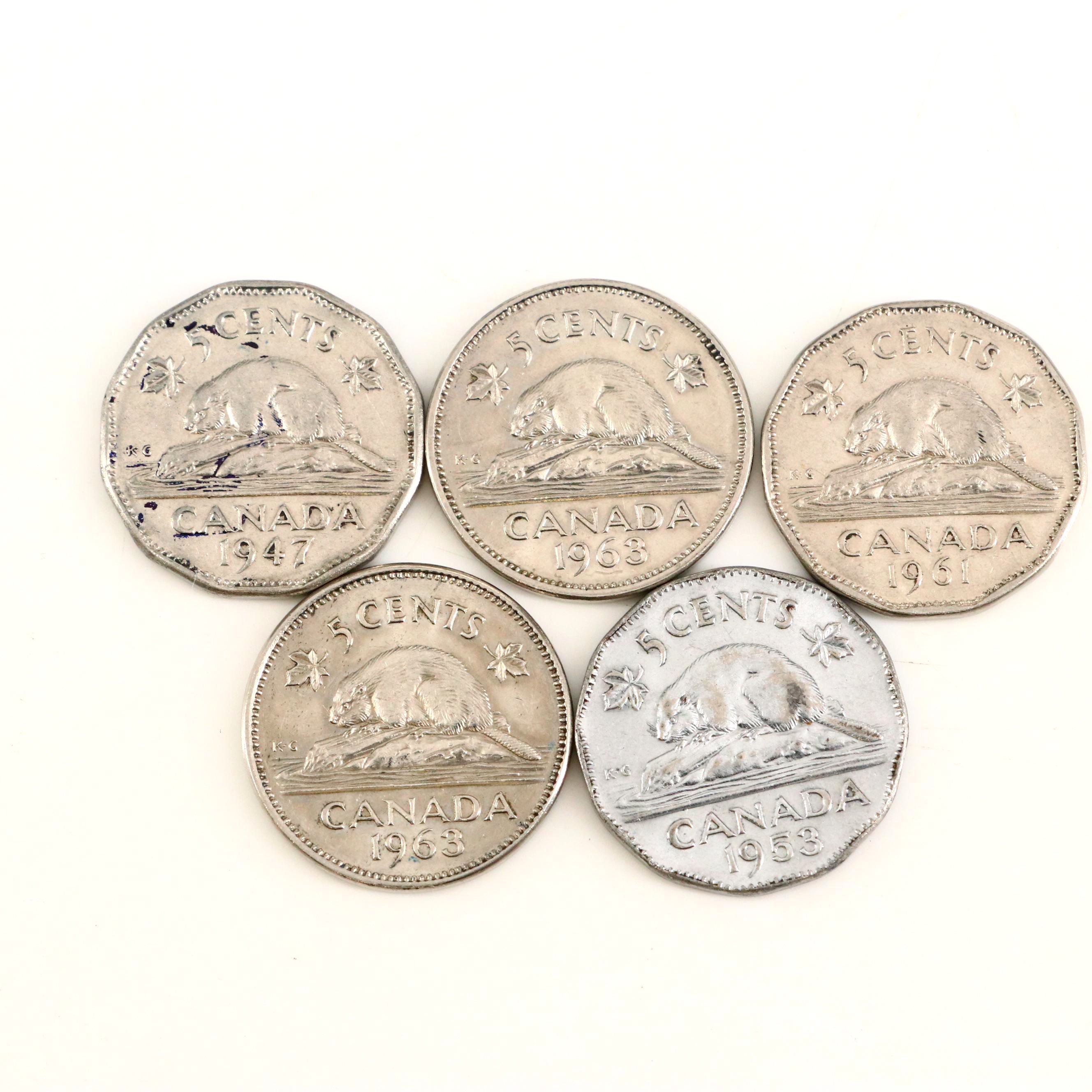 Approximately 880 Lincoln Wheat Cents, Plus Vintage Nickels and Canadian Coins