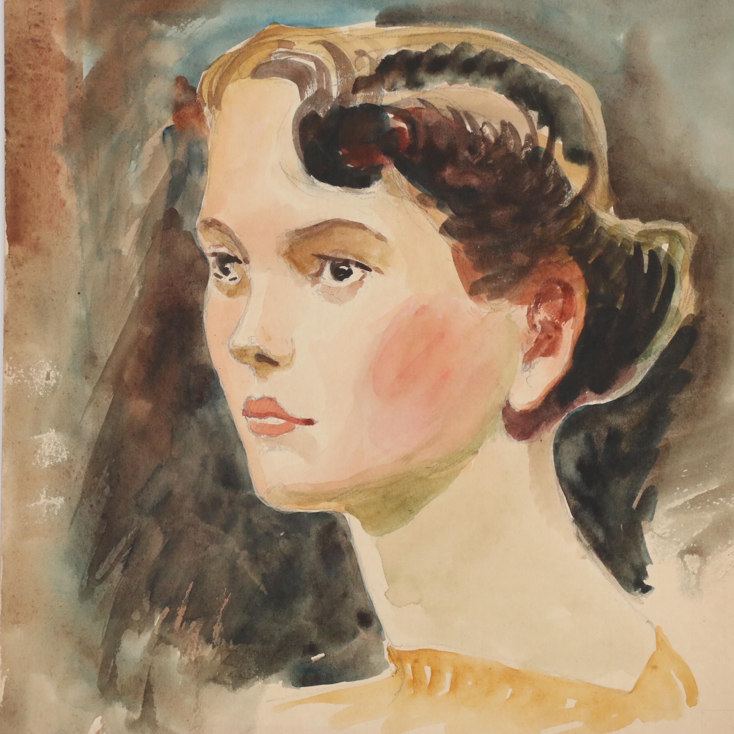 Robert Houston Whitmore Watercolor Portrait Painting